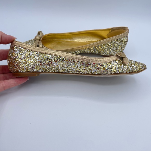 J. Crew Gold Twinkle Ballet Flats 6 - Picture 15 of 16